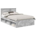Casa si Gradina - Mobilier - Paturi si accesorii - Paturi - Cadru de pat cu headboard Beton 120 x 200 cm Lemn de pin masiv - Infinity.ro