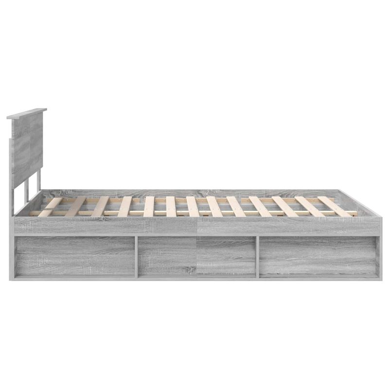 Casa si Gradina - Mobilier - Paturi si accesorii - Paturi - Cadru de pat Gri Sonoma 140 x 190 cm Lemn de pin masiv - Infinity.ro