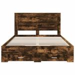 Casa si Gradina - Mobilier - Paturi si accesorii - Paturi - Cadru de pat cu sertar cu headboard cu depozitare Lemn compozit - Infinity.ro