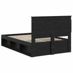 Casa si Gradina - Mobilier - Paturi si accesorii - Paturi - Cadru de pat cu headboard Negru 135 x 190 cm Lemn de pin masiv - Infinity.ro