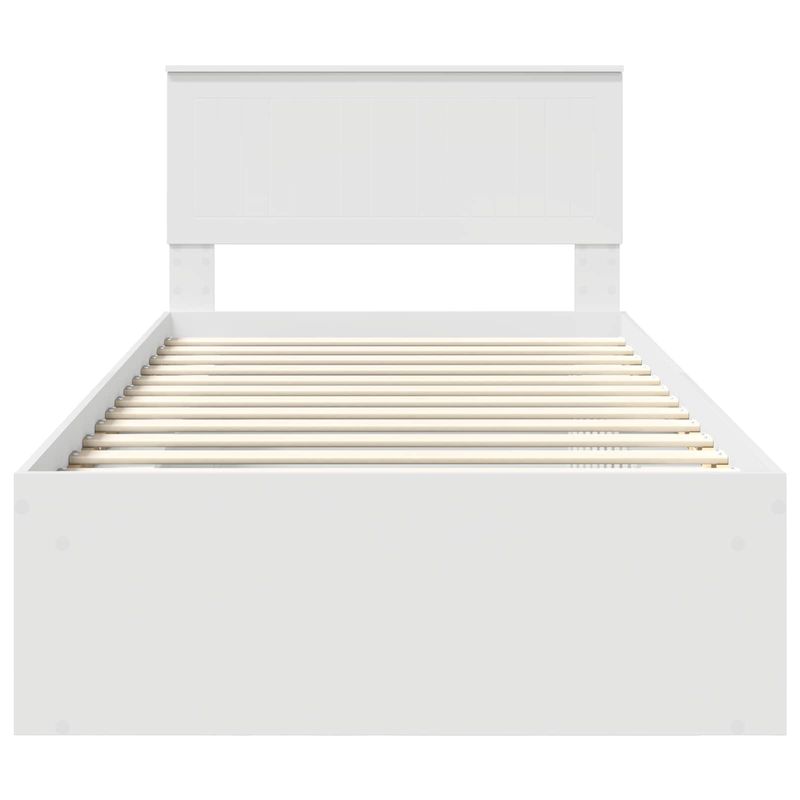 Casa si Gradina - Mobilier - Paturi si accesorii - Paturi - Cadru de pat cu headboard Alb 100 x 200 cm Lemn de pin masiv - Infinity.ro