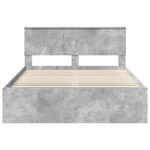 Casa si Gradina - Mobilier - Paturi si accesorii - Paturi - Cadru de pat cu headboard Beton 140 x 190 cm Lemn de pin masiv - Infinity.ro