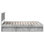Casa si Gradina - Mobilier - Paturi si accesorii - Paturi - Cadru de pat cu headboard Beton 140 x 190 cm Lemn de pin masiv - Infinity.ro