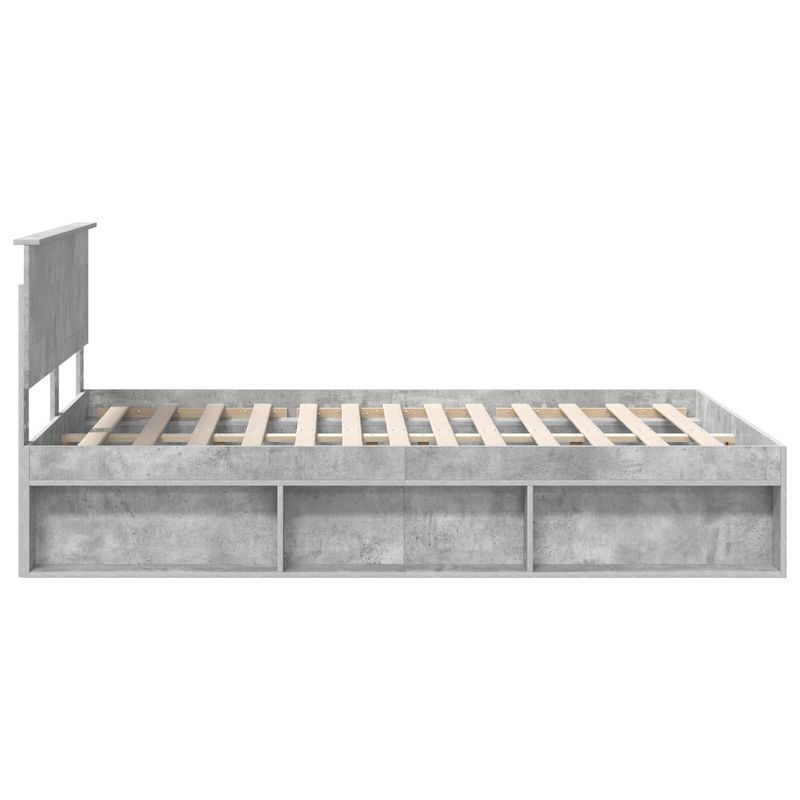 Casa si Gradina - Mobilier - Paturi si accesorii - Paturi - Cadru de pat cu headboard Beton 140 x 190 cm Lemn de pin masiv - Infinity.ro
