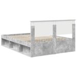 Casa si Gradina - Mobilier - Paturi si accesorii - Paturi - Cadru de pat cu headboard Beton 140 x 190 cm Lemn de pin masiv - Infinity.ro