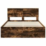 Casa si Gradina - Mobilier - Paturi si accesorii - Paturi - Cadru de pat Stejar fumuriu 140 x 200 cm Lemn de pin masiv - Infinity.ro