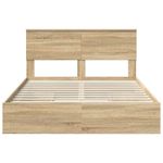 Casa si Gradina - Mobilier - Paturi si accesorii - Paturi - Pat cu storage Stejar Sonoma 140 x 200 cm Lemn compozit - Infinity.ro