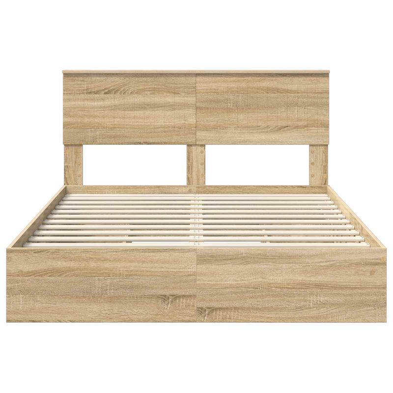 Casa si Gradina - Mobilier - Paturi si accesorii - Paturi - Pat cu storage Stejar Sonoma 140 x 200 cm Lemn compozit - Infinity.ro