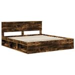 Casa si Gradina - Mobilier - Paturi si accesorii - Paturi - Cadru de pat Stejar fumuriu 180 x 200 cm Lemn de pin masiv - Infinity.ro
