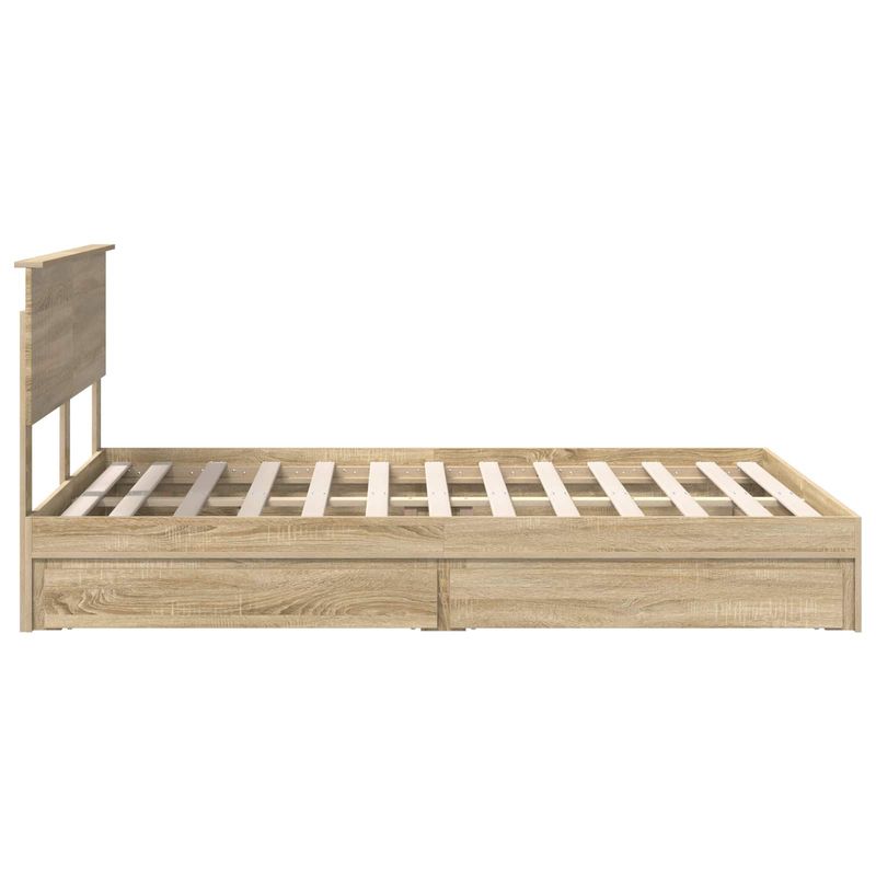 Casa si Gradina - Mobilier - Paturi si accesorii - Paturi - Pat cu storage Stejar Sonoma 140 x 200 cm Lemn compozit - Infinity.ro