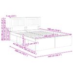 Casa si Gradina - Mobilier - Paturi si accesorii - Paturi - Cadru de pat Gri Sonoma 140 x 190 cm Lemn de pin masiv - Infinity.ro