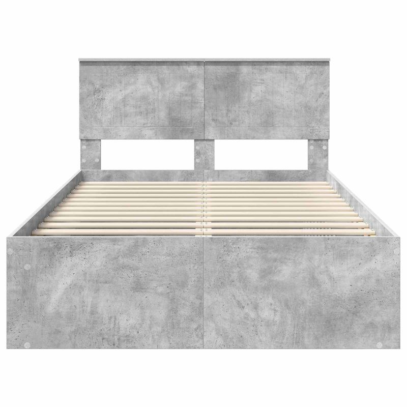 Casa si Gradina - Mobilier - Paturi si accesorii - Paturi - Cadru de pat cu headboard Beton 120 x 200 cm Lemn de pin masiv - Infinity.ro