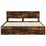 Casa si Gradina - Mobilier - Paturi si accesorii - Paturi - Cadru de pat Stejar fumuriu 180 x 200 cm Lemn de pin masiv - Infinity.ro
