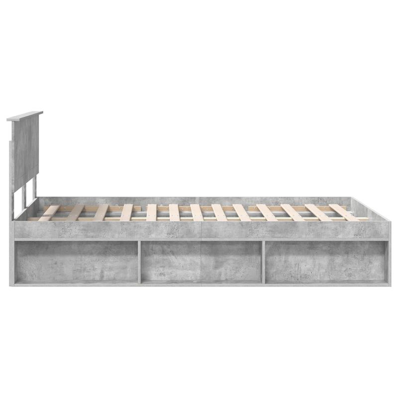 Casa si Gradina - Mobilier - Paturi si accesorii - Paturi - Cadru de pat cu headboard Beton 120 x 200 cm Lemn de pin masiv - Infinity.ro