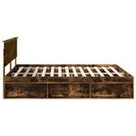 Casa si Gradina - Mobilier - Paturi si accesorii - Paturi - Cadru de pat Stejar fumuriu 180 x 200 cm Lemn de pin masiv - Infinity.ro
