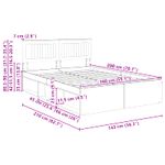 Casa si Gradina - Mobilier - Paturi si accesorii - Paturi - Cadru de pat Stejar fumuriu 140 x 200 cm Lemn de pin masiv - Infinity.ro