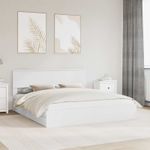 Casa si Gradina - Mobilier - Paturi si accesorii - Paturi - Pat cu storage cu headboard Alb 180 x 200 cm Lemn compozit - Infinity.ro
