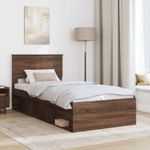 Casa si Gradina - Mobilier - Paturi si accesorii - Paturi - Cadru de pat Stejar inchis 90 x 190 cm Lemn de pin masiv - Infinity.ro