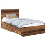 Casa si Gradina - Mobilier - Paturi si accesorii - Paturi - Cadru de pat cu headboard Lemn vechi 100 x 200 cm Lemn compozit - Infinity.ro