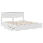 Casa si Gradina - Mobilier - Paturi si accesorii - Paturi - Pat cu storage cu headboard Alb 180 x 200 cm Lemn compozit - Infinity.ro