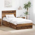 Casa si Gradina - Mobilier - Paturi si accesorii - Paturi - Cadru de pat cu headboard Lemn vechi 100 x 200 cm Lemn compozit - Infinity.ro