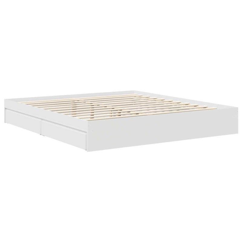 Casa si Gradina - Mobilier - Paturi si accesorii - Paturi - Pat cu storage cu headboard Alb 180 x 200 cm Lemn compozit - Infinity.ro