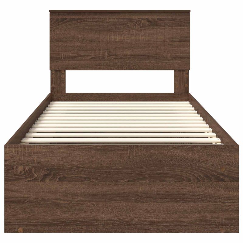Casa si Gradina - Mobilier - Paturi si accesorii - Paturi - Cadru de pat Stejar inchis 90 x 190 cm Lemn de pin masiv - Infinity.ro