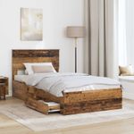 Casa si Gradina - Mobilier - Paturi si accesorii - Paturi - Cadru de pat cu headboard Lemn vechi 100 x 200 cm Lemn compozit - Infinity.ro