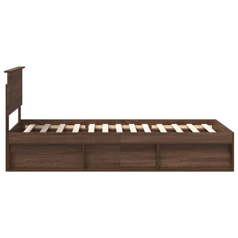 Casa si Gradina - Mobilier - Paturi si accesorii - Paturi - Cadru de pat Stejar inchis 90 x 190 cm Lemn de pin masiv - Infinity.ro