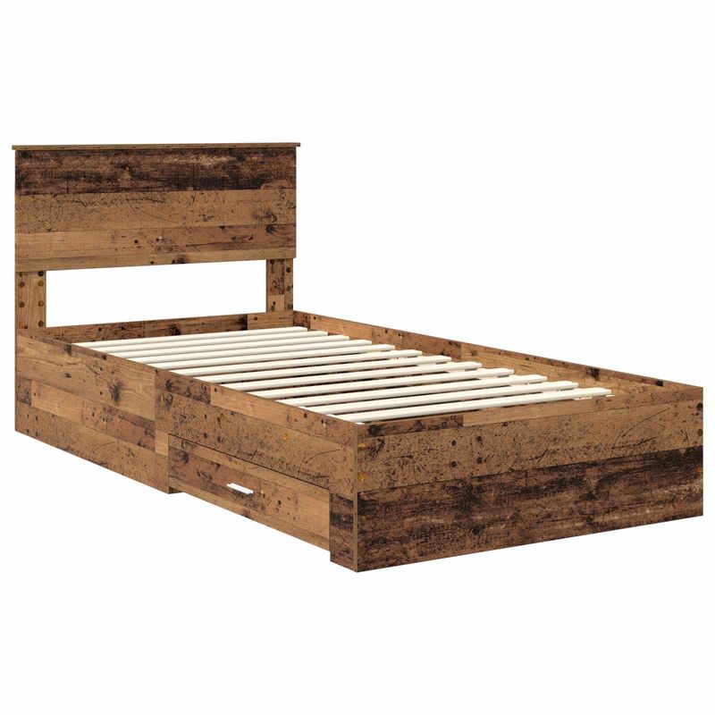 Casa si Gradina - Mobilier - Paturi si accesorii - Paturi - Cadru de pat cu headboard Lemn vechi 100 x 200 cm Lemn compozit - Infinity.ro