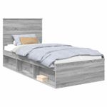 Casa si Gradina - Mobilier - Paturi si accesorii - Paturi - Cadru de pat Gri Sonoma 90 x 190 cm Lemn de pin masiv - Infinity.ro