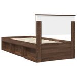 Casa si Gradina - Mobilier - Paturi si accesorii - Paturi - Cadru de pat Stejar inchis 90 x 190 cm Lemn de pin masiv - Infinity.ro
