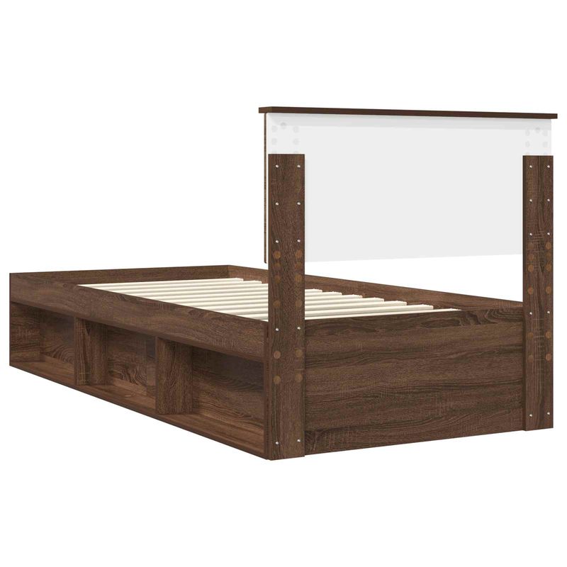 Casa si Gradina - Mobilier - Paturi si accesorii - Paturi - Cadru de pat Stejar inchis 90 x 190 cm Lemn de pin masiv - Infinity.ro