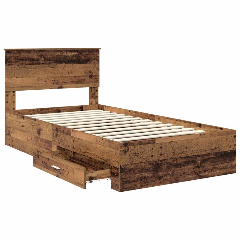 Casa si Gradina - Mobilier - Paturi si accesorii - Paturi - Cadru de pat cu headboard Lemn vechi 100 x 200 cm Lemn compozit - Infinity.ro