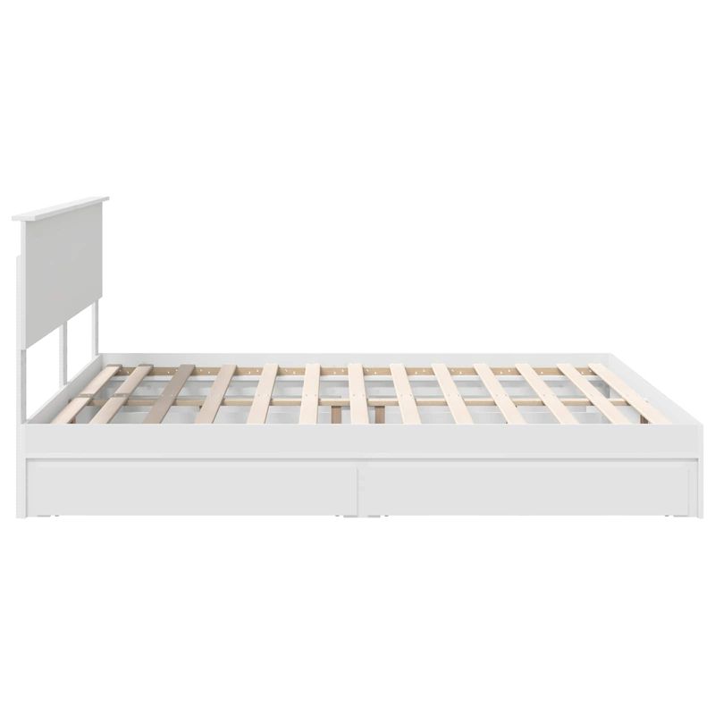 Casa si Gradina - Mobilier - Paturi si accesorii - Paturi - Pat cu storage cu headboard Alb 180 x 200 cm Lemn compozit - Infinity.ro