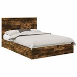 Casa si Gradina - Mobilier - Paturi si accesorii - Paturi - Pat cu storage Stejar fumuriu 135 x 190 cm Lemn compozit - Infinity.ro