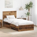 Casa si Gradina - Mobilier - Paturi si accesorii - Paturi - Cadru de pat cu headboard Lemn vechi 90 x 200 cm Lemn compozit - Infinity.ro