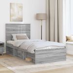 Casa si Gradina - Mobilier - Paturi si accesorii - Paturi - Cadru de pat Gri Sonoma 90 x 190 cm Lemn de pin masiv - Infinity.ro