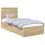 Casa si Gradina - Mobilier - Paturi si accesorii - Paturi - Cadru de pat cu sertar Stejar Sonoma 90 x 190 cm Lemn compozit - Infinity.ro