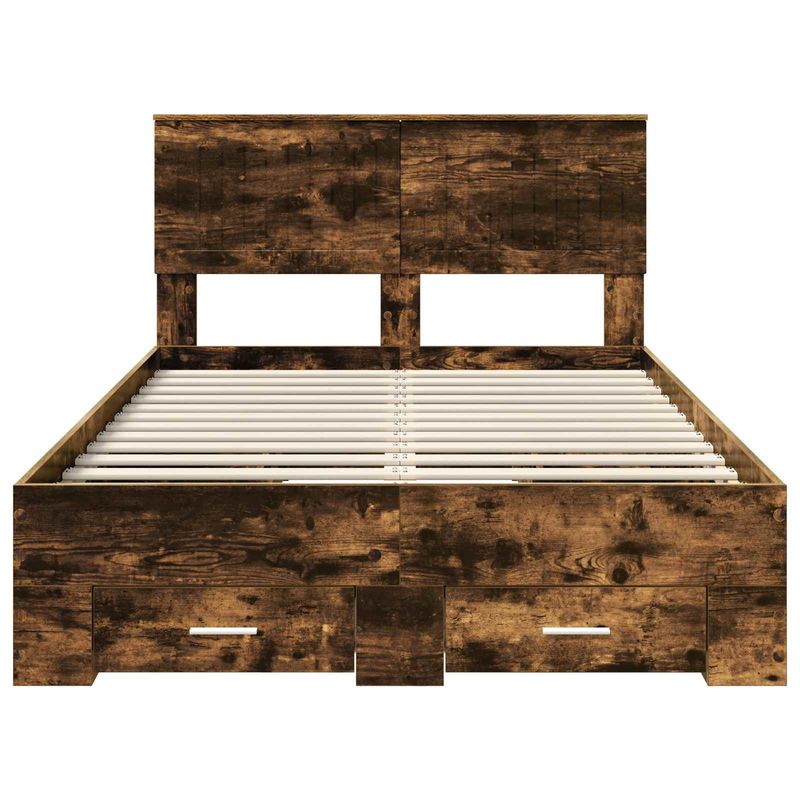 Casa si Gradina - Mobilier - Paturi si accesorii - Paturi - Cadru de pat Stejar fumuriu 120 x 200 cm Lemn compozit - Infinity.ro