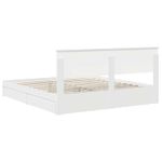 Casa si Gradina - Mobilier - Paturi si accesorii - Paturi - Pat cu storage cu headboard Alb 180 x 200 cm Lemn compozit - Infinity.ro