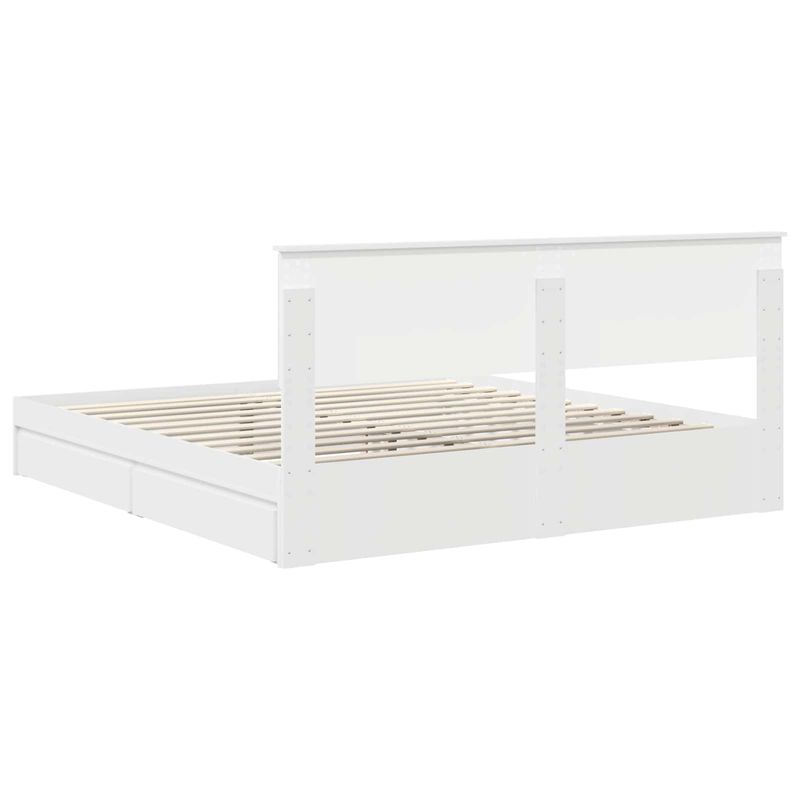 Casa si Gradina - Mobilier - Paturi si accesorii - Paturi - Pat cu storage cu headboard Alb 180 x 200 cm Lemn compozit - Infinity.ro