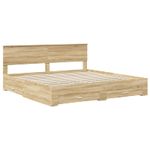 Casa si Gradina - Mobilier - Paturi si accesorii - Paturi - Cadru de pat cu sertar Stejar Sonoma 200 x 200 cm Lemn compozit - Infinity.ro