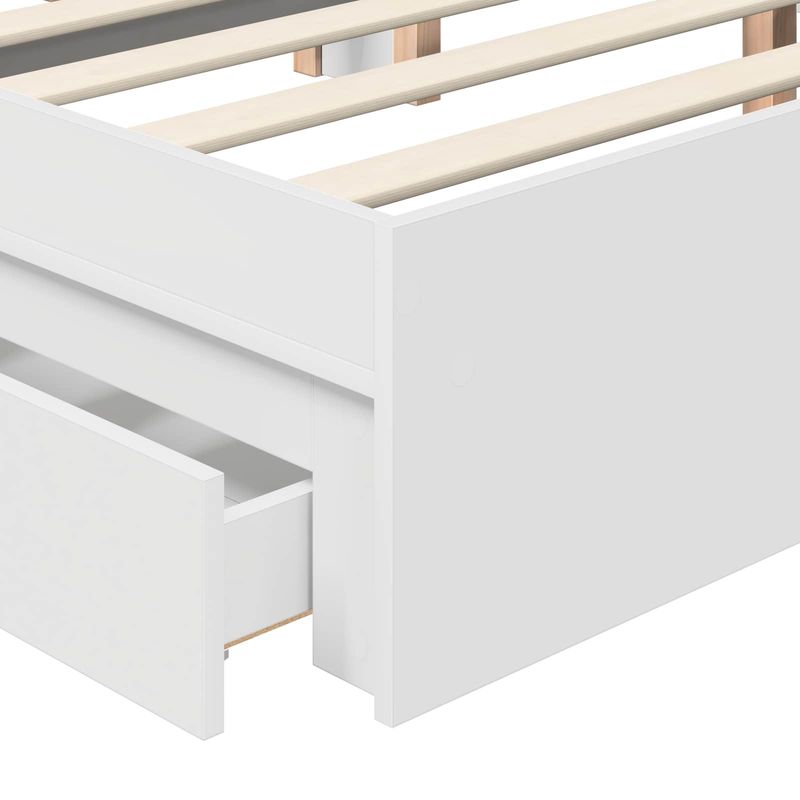 Casa si Gradina - Mobilier - Paturi si accesorii - Paturi - Pat cu storage cu headboard Alb 180 x 200 cm Lemn compozit - Infinity.ro