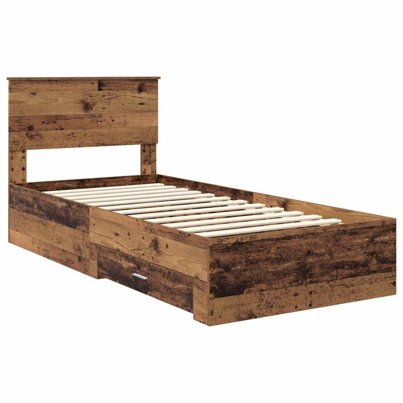 Casa si Gradina - Mobilier - Paturi si accesorii - Paturi - Cadru de pat cu headboard Lemn vechi 90 x 200 cm Lemn compozit - Infinity.ro