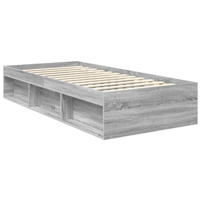 Casa si Gradina - Mobilier - Paturi si accesorii - Paturi - Cadru de pat Gri Sonoma 90 x 190 cm Lemn de pin masiv - Infinity.ro