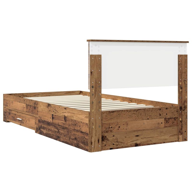 Casa si Gradina - Mobilier - Paturi si accesorii - Paturi - Cadru de pat cu headboard Lemn vechi 100 x 200 cm Lemn compozit - Infinity.ro