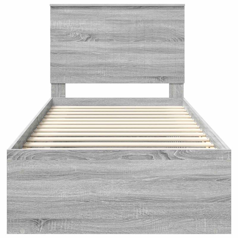Casa si Gradina - Mobilier - Paturi si accesorii - Paturi - Cadru de pat Gri Sonoma 90 x 190 cm Lemn de pin masiv - Infinity.ro