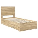 Casa si Gradina - Mobilier - Paturi si accesorii - Paturi - Cadru de pat cu sertar Stejar Sonoma 90 x 190 cm Lemn compozit - Infinity.ro