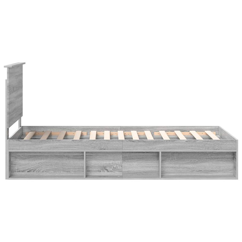 Casa si Gradina - Mobilier - Paturi si accesorii - Paturi - Cadru de pat Gri Sonoma 90 x 190 cm Lemn de pin masiv - Infinity.ro